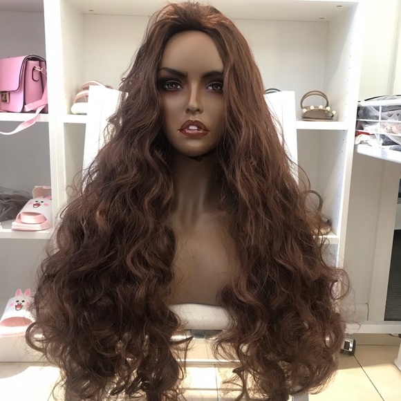 Accessories - Human hair blend brown Wave wig